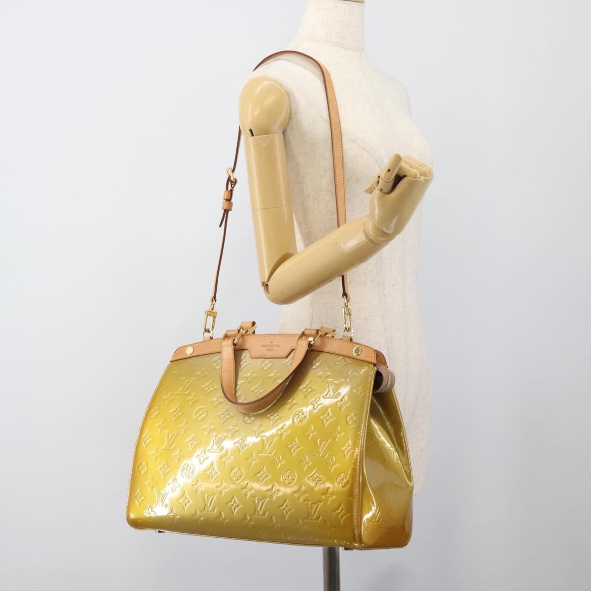 Louis Vuitton Blair Monogram Vernis, Beige, Patent Leather, Handbag