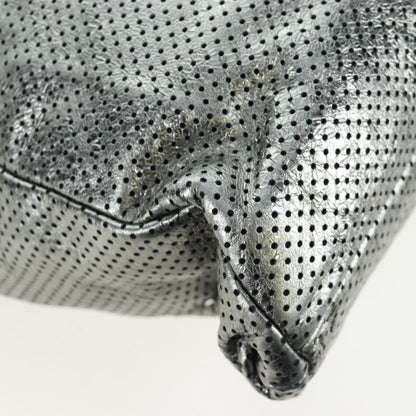 Chanel Drill Perforated Leather, Silver, Leather, Tote Bag
