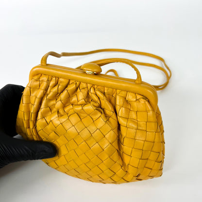 Bottega Veneta The Pouch Intrecciato Nappa, Yellow, Other, Clutch
