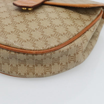 Celine Vintage Macadam Canvas and Leather, Beige, Canvas, Shoulder Bag