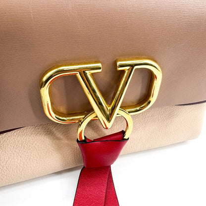 Valentino Garavani VRing Leather, Brown, Leather, Crossbody Bag