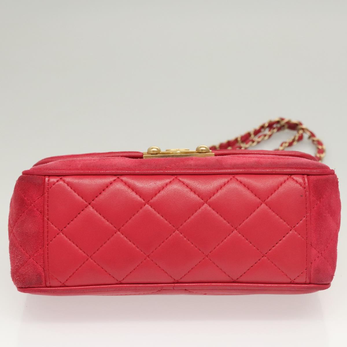 Chanel Pagoda Flap Bag Suede and Lambskin, PINK, SUEDE, Shoulder bag