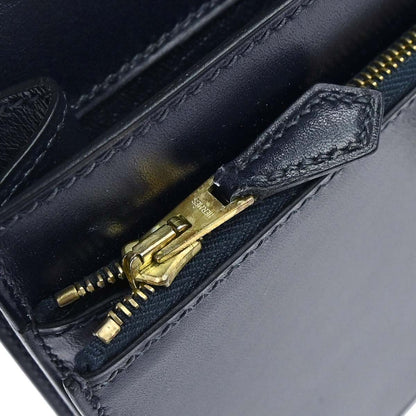 Hermes Jet Clutch Box Calf, Navy, Leather, Clutch