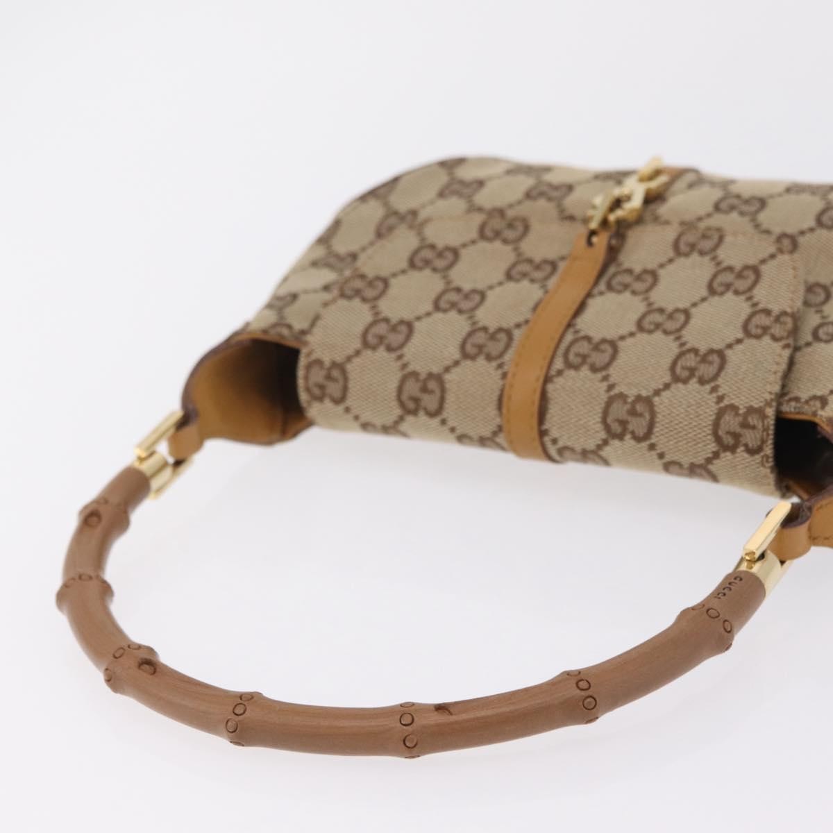 Gucci Bamboo Jackie Canvas, Beige, Canvas, Handbag