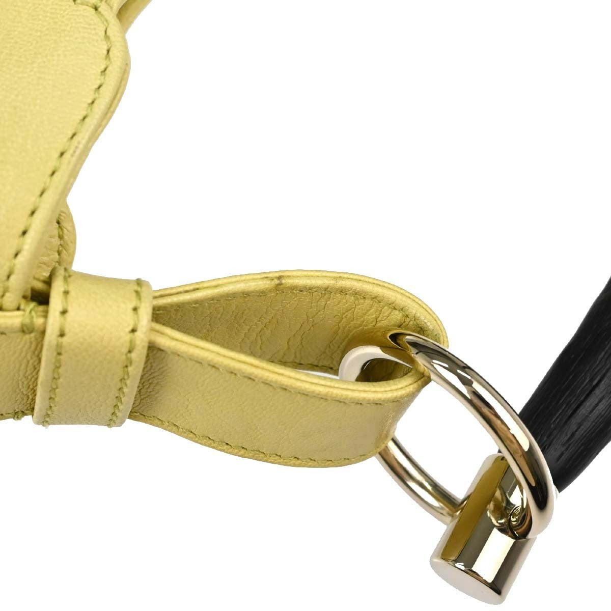 Saint Laurent Mombasa Hobo Leather, Yellow, Leather, Shoulder Bag