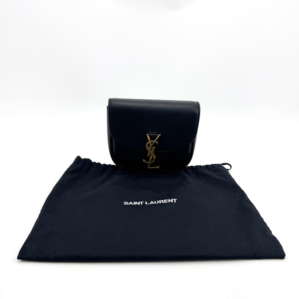 Saint Laurent Kaia Leather, Black, Leather, Shoulder Bag