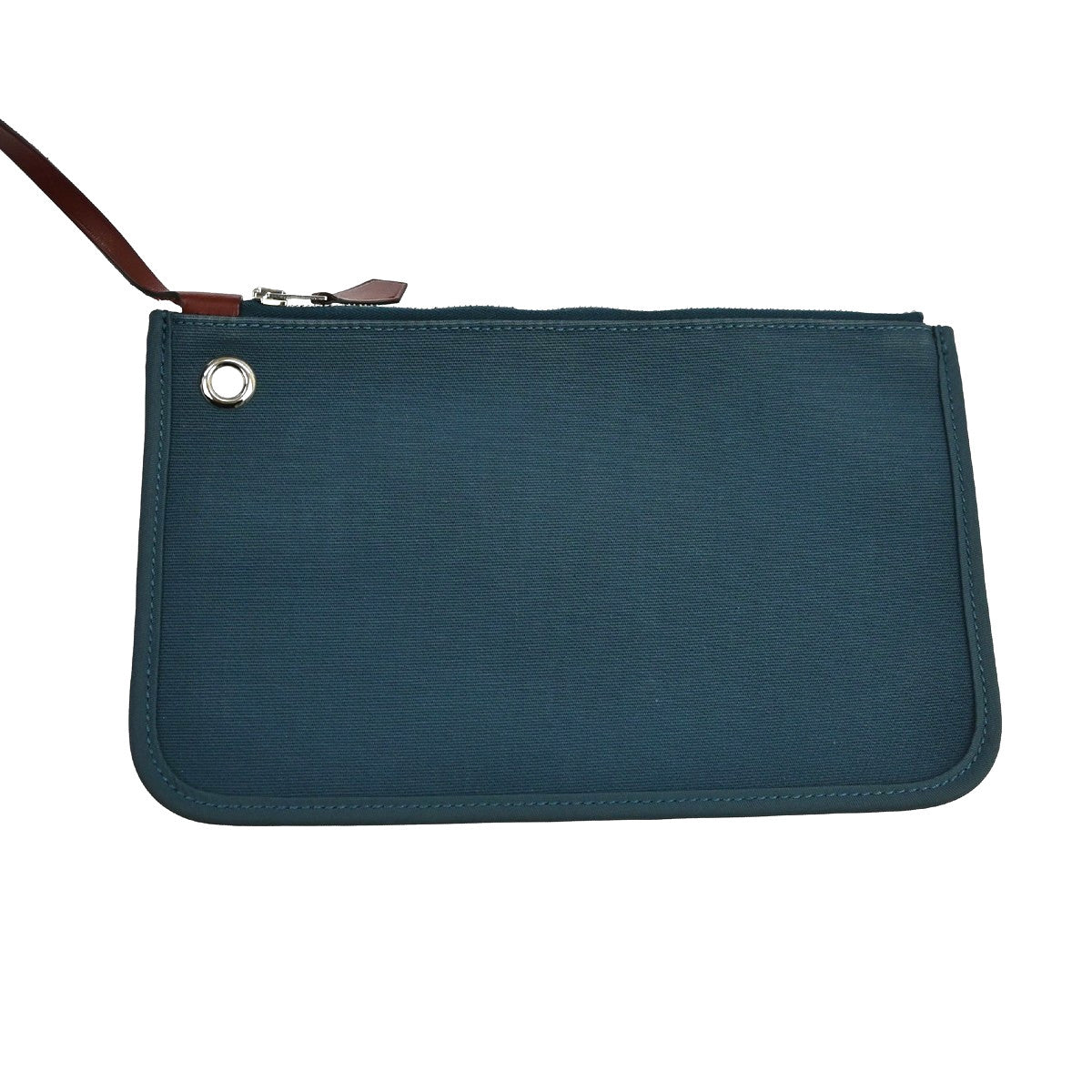 Hermes Herbag Zip Leather and Toile, Blue, Canvas, Handbag