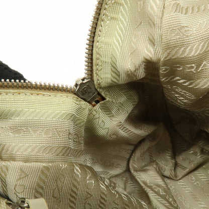 Prada Bowler Canvas with Leather, Purple, Canvas, Shoulder Bag