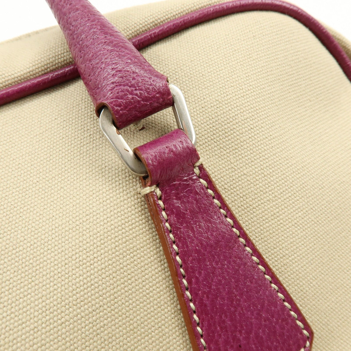 Prada Bowler Canvas with Leather, Purple, Canvas, Shoulder Bag