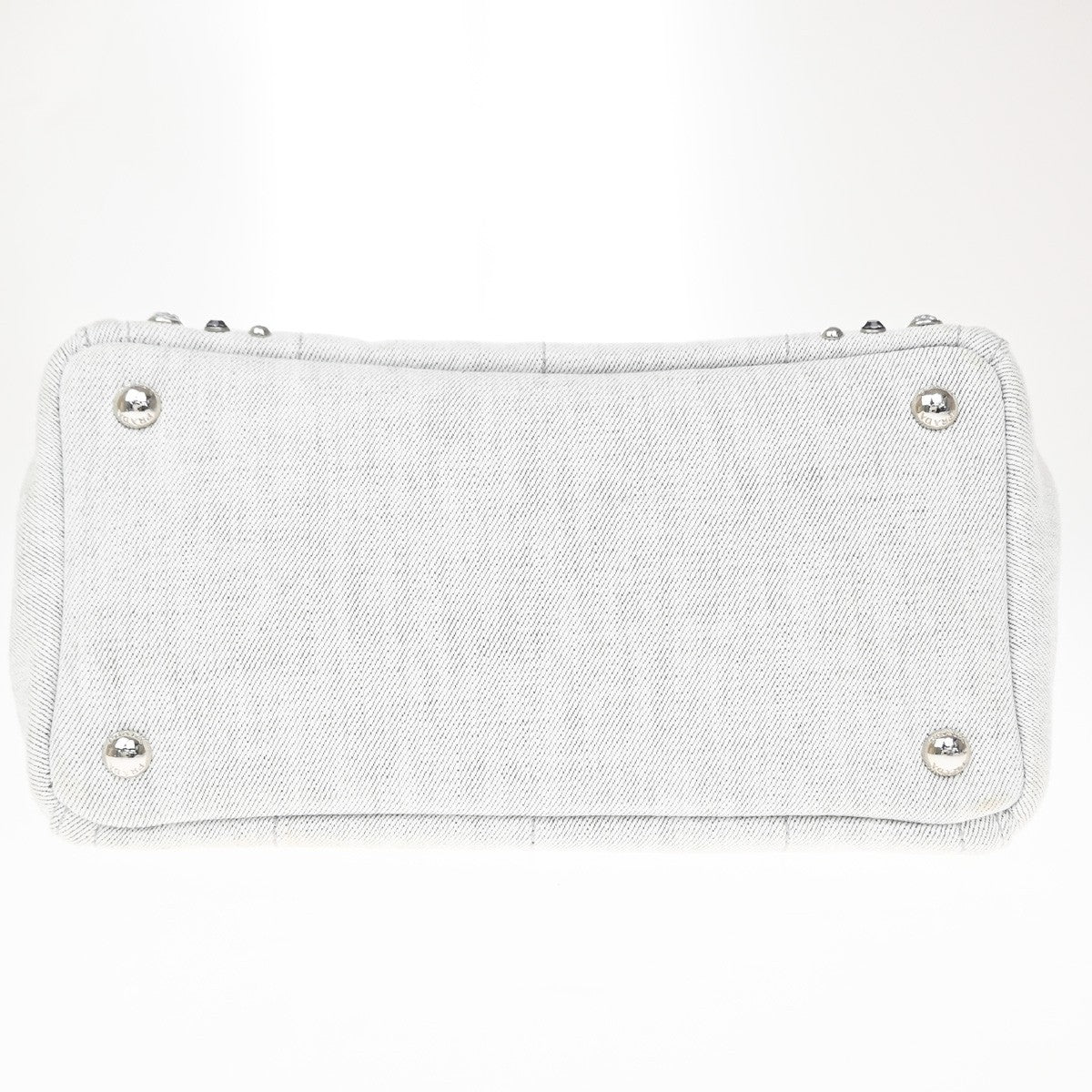 Prada Canapa Convertible Rhinestone Embellished Canvas, Gray, Canvas, Tote Bag