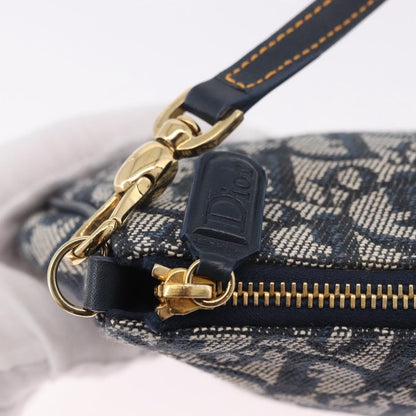 Christian Dior Vintage Saddle Bag Canvas, Navy, Canvas, Clutch