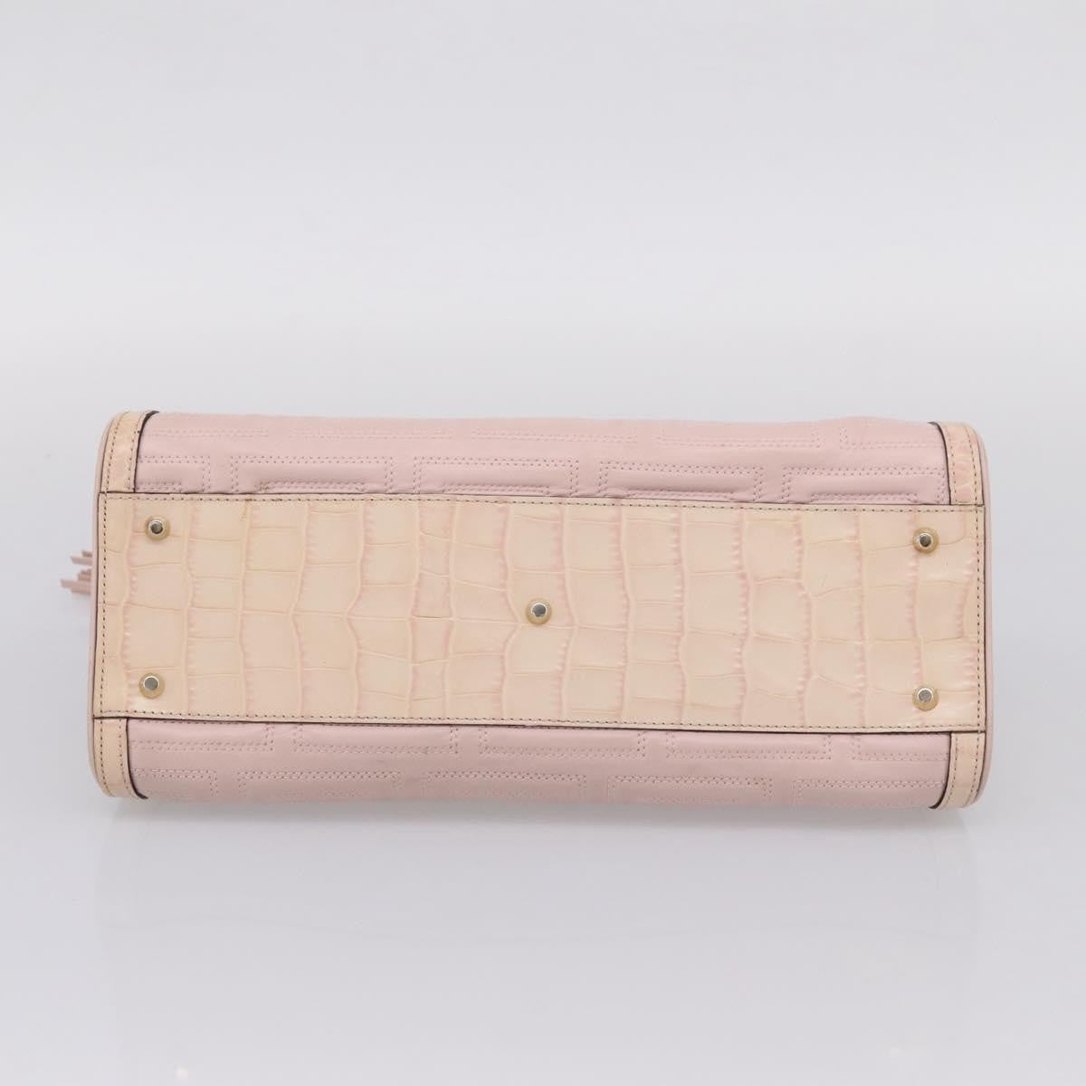 Versace Vintage Tote Leather, Pink, Leather, Tote Bag