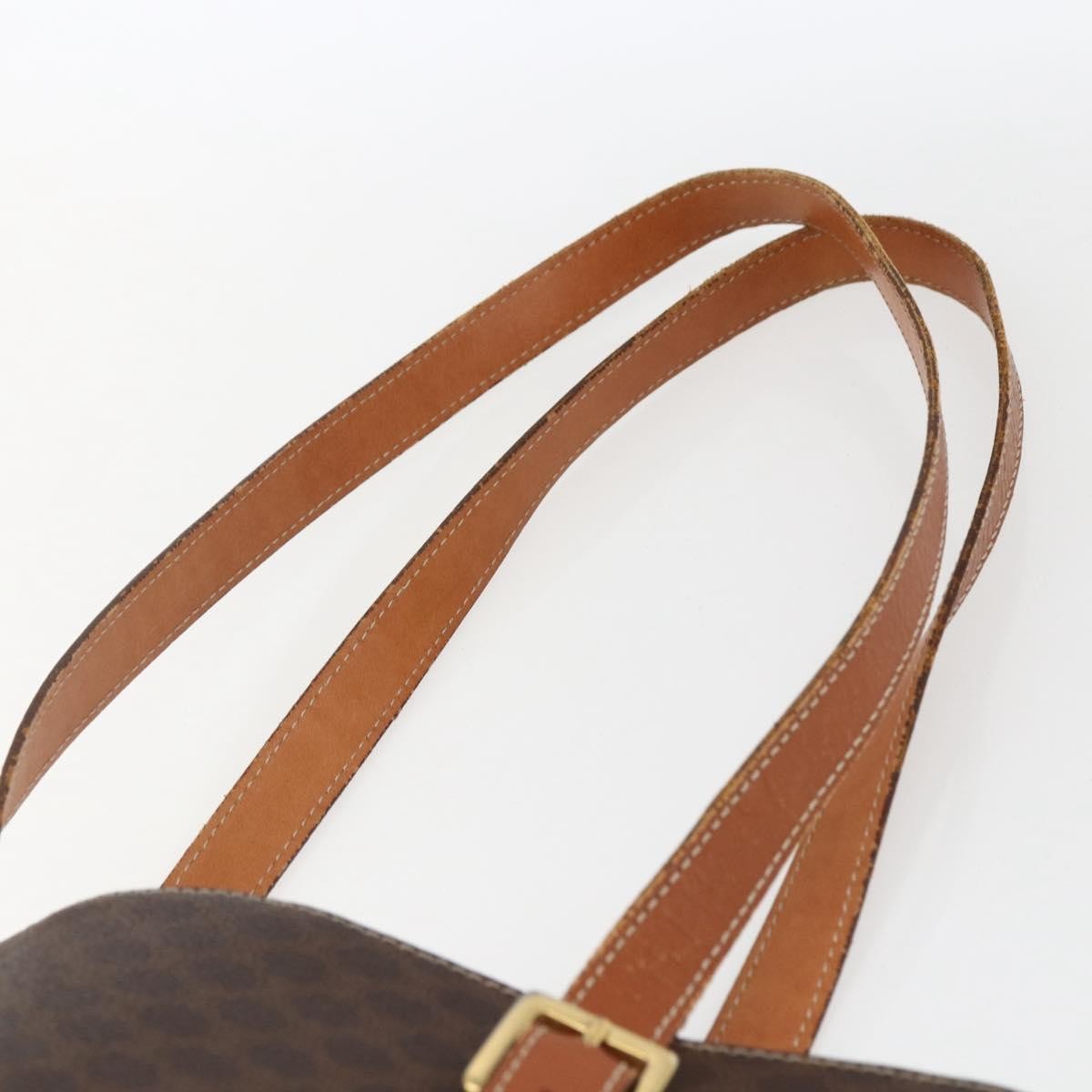 Celine Vintage Macadam Shopper Coated Canvas, Brown, Canvas, Tote Bag