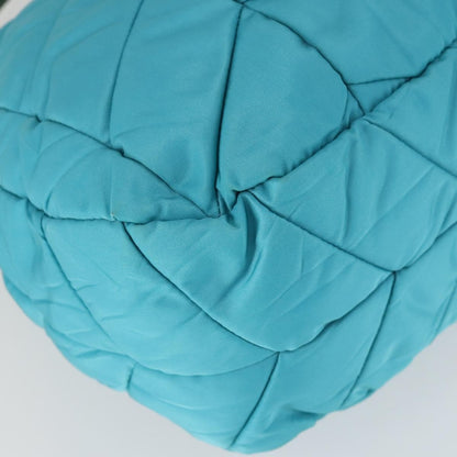 Prada Zip Hobo Chevron Tessuto, Blue, Nylon, Shoulder Bag
