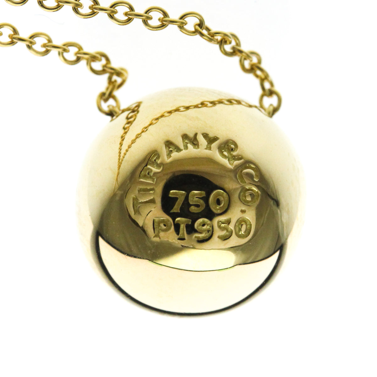 Tiffany & Co. Etoile Ball Pendant 18K Yellow Gold with Platinum and Diamonds, Gold, Yellow Gold, Necklace