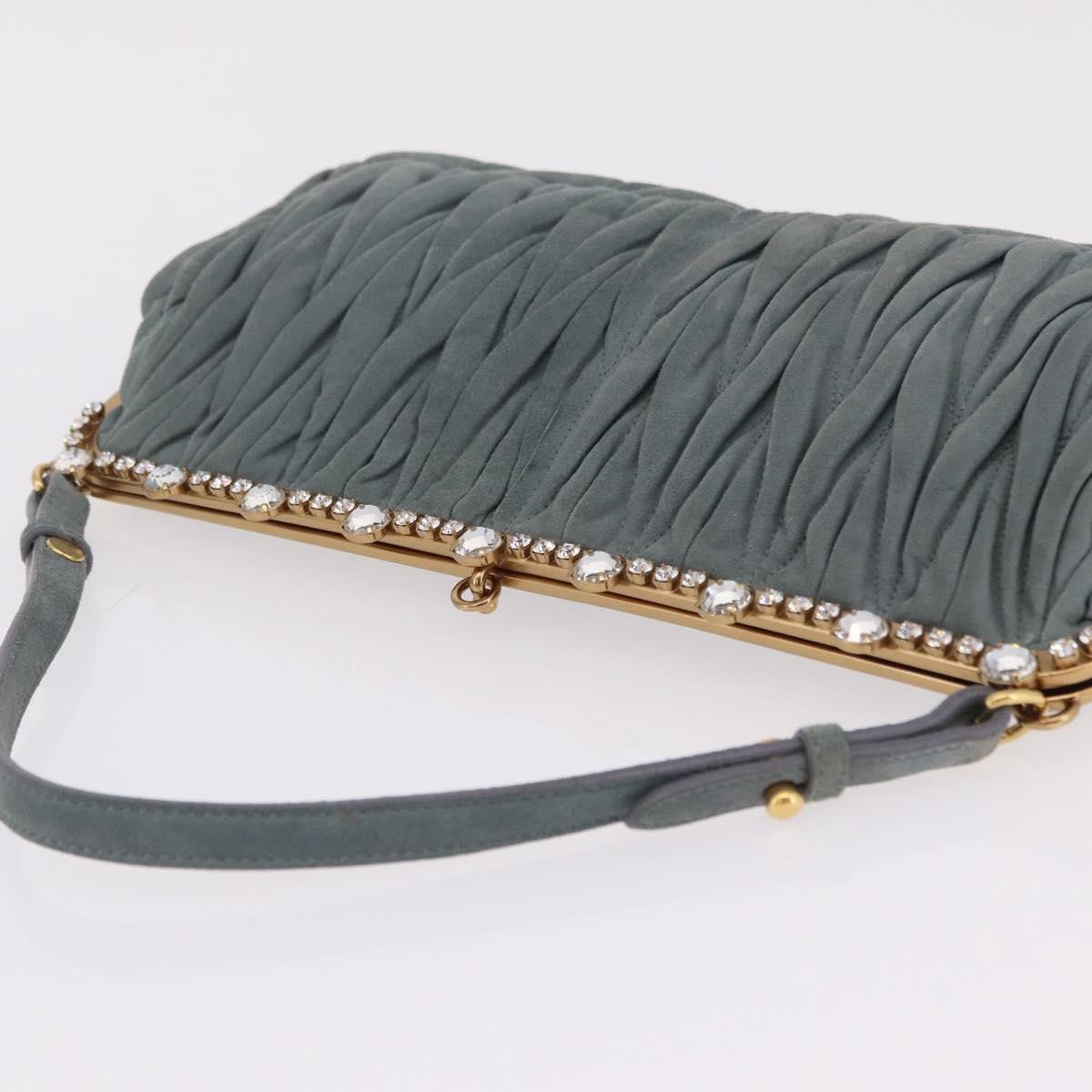 Miu Miu Matelassé Frame Clutch Matelassé Leather, Gray, Suede, Clutch