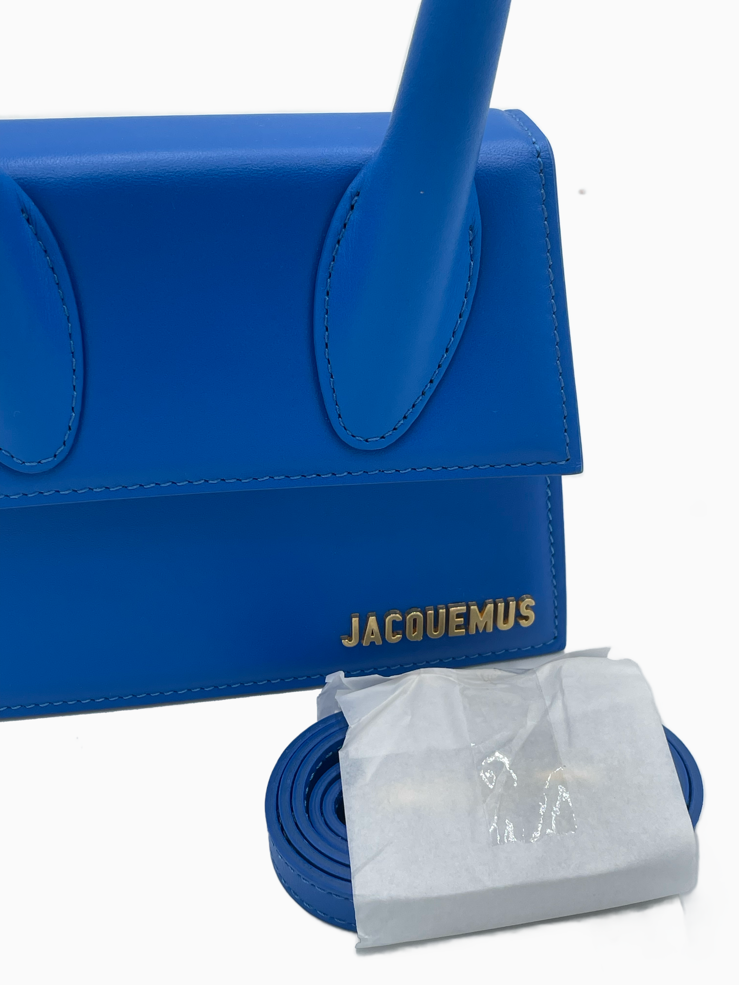 Jacquemus Le Bambinou Flap Shoulder Bag Padded Leather, BLUE, LEATHER, Travel bag