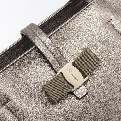 Salvatore Ferragamo Vala tote Leather, Silver, Leather, Tote Bag