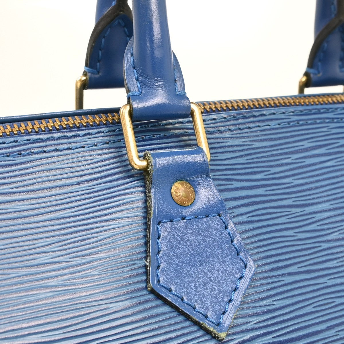 Louis Vuitton Speedy Epi, Blue, Leather, Handbag