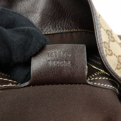 Gucci Bamboo Peggy Hobo GG Canvas, Beige, Canvas, Shoulder Bag
