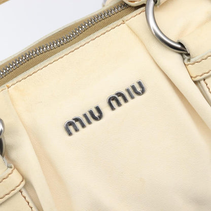 Miu Miu Vitello Lux Leather, Beige, Leather, Handbag
