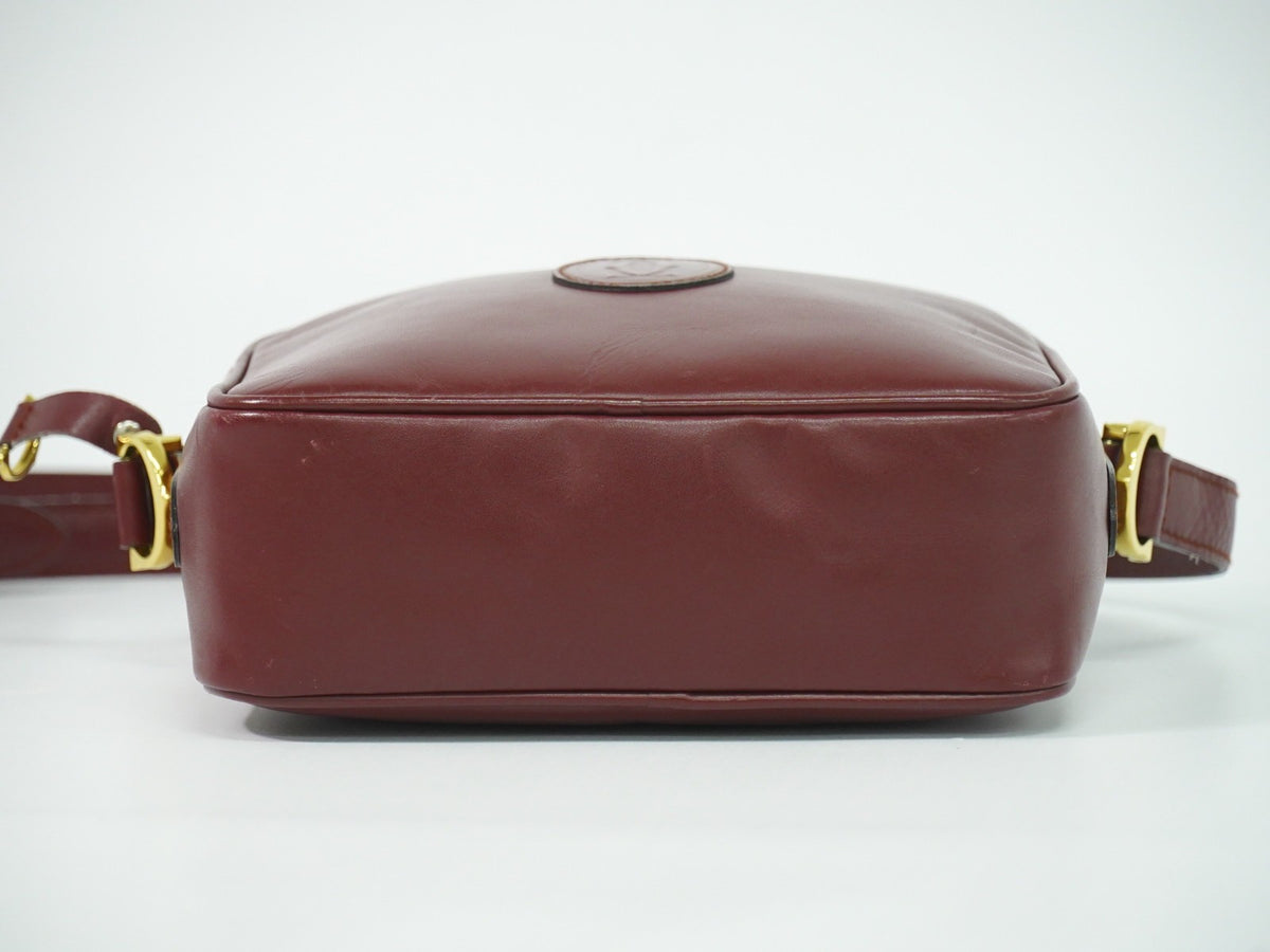Cartier Must de Cartier Leather, Burgundy, Leather, Shoulder Bag