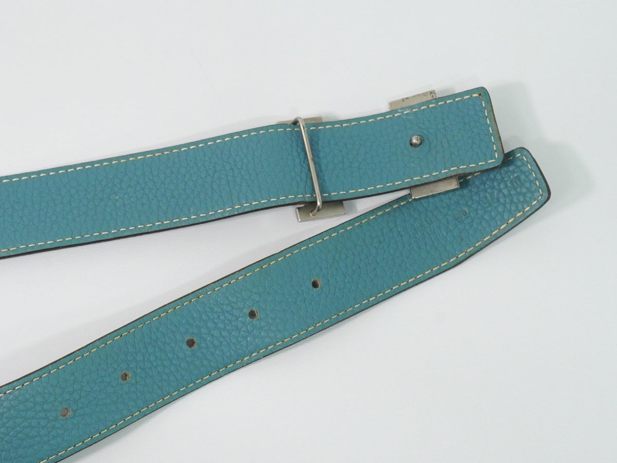Hermes Constance Reversible Belt Leather with Guilloche Hardware, Black, Leather, Belt