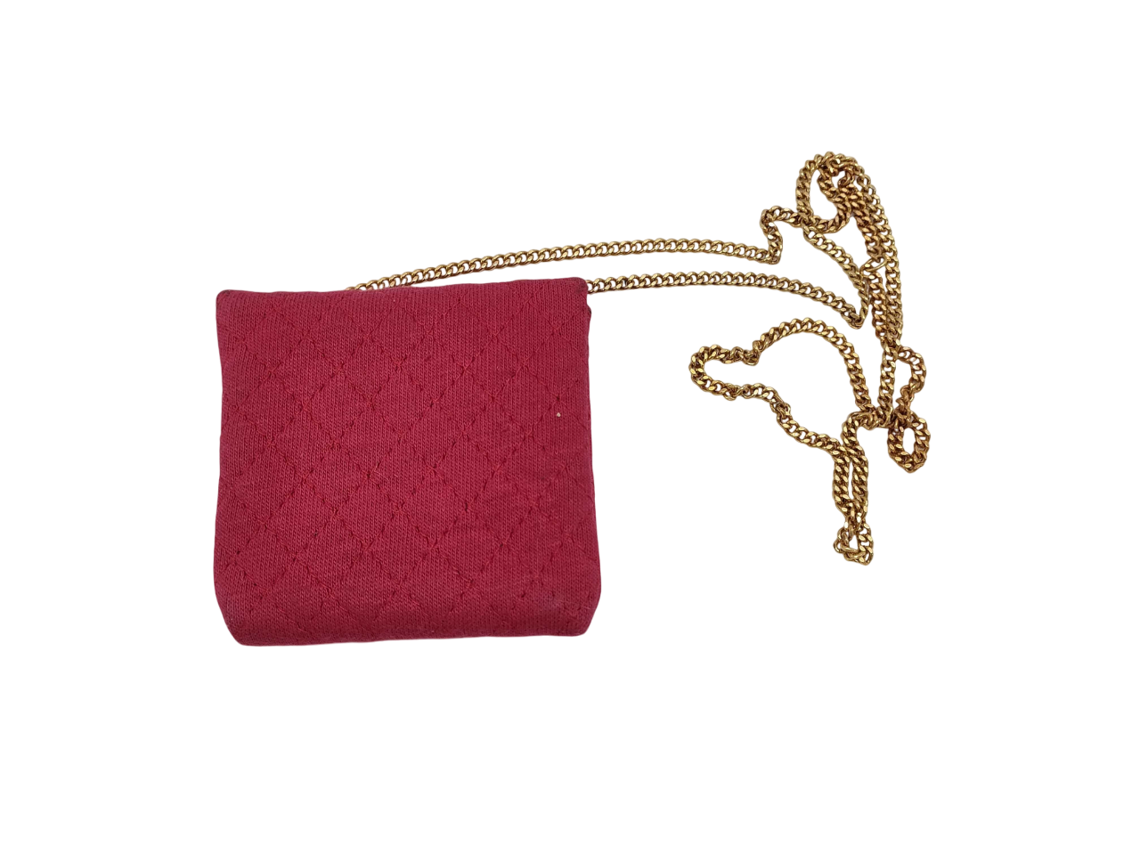 Chanel Classic Flap Card Holder on Chain Quilted Jersey, BROWN, CANVAS, Card Holders