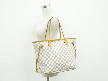 Louis Vuitton Neverfull Damier, White, Canvas, Tote Bag