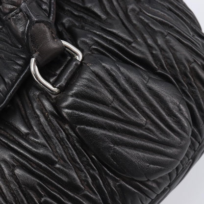 Prada Flap Chevron Nappa, Black, Leather, Shoulder Bag