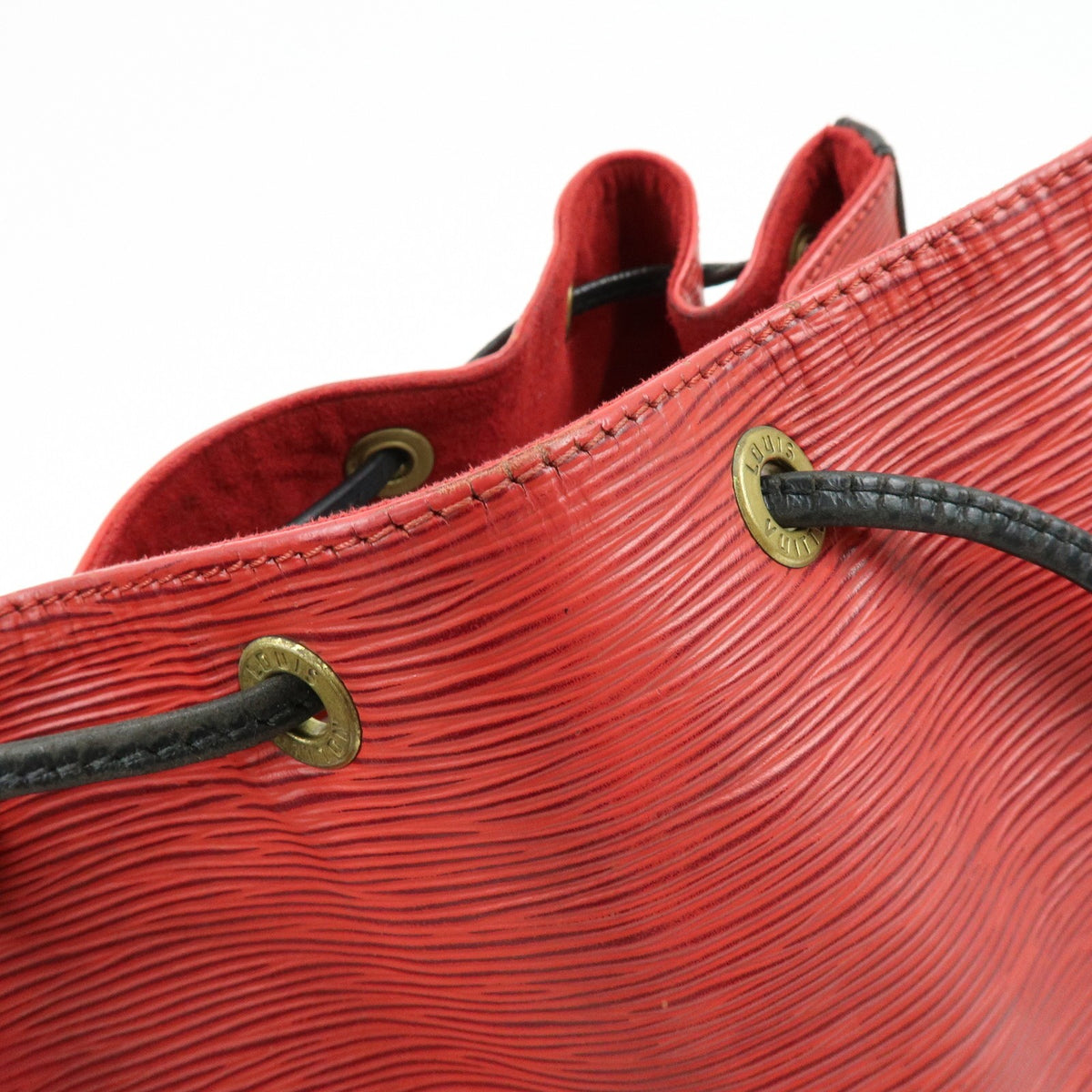 Louis Vuitton Bicolor Petit Noe Epi Leather, Red, Leather, Handbag