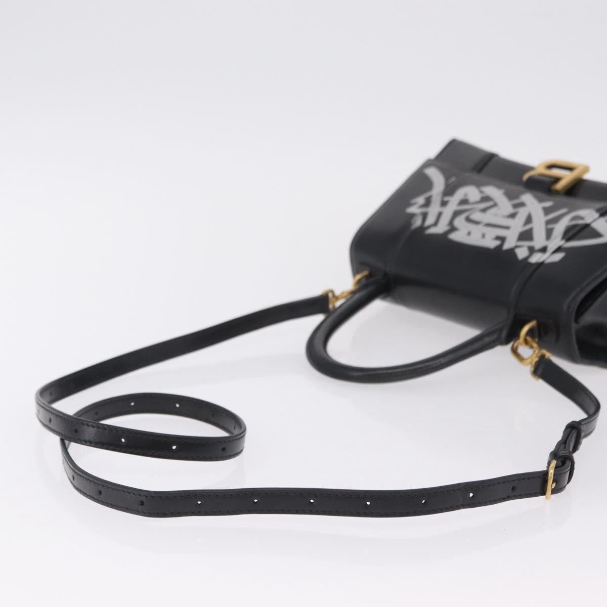 Balenciaga Graffiti Hourglass Top Handle Leather, Black, Leather, Handbag