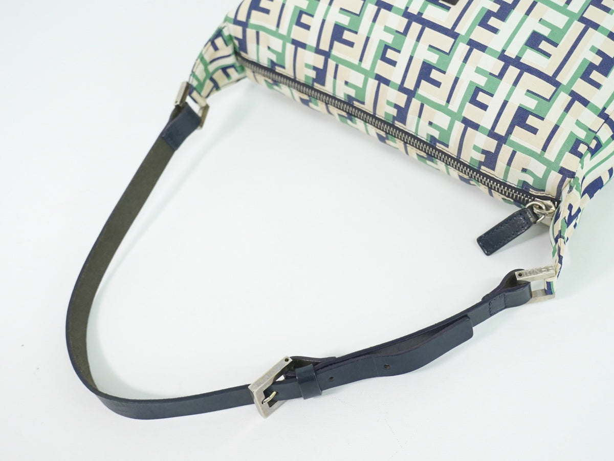 Fendi Mamma Baguette Zucca Jacquard Velvet, Multicolour, Canvas, Shoulder Bag