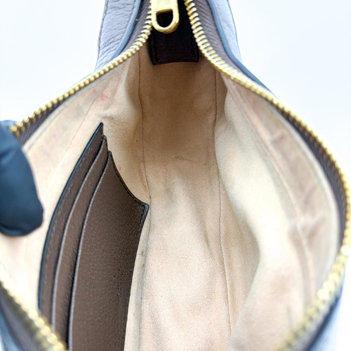 Gucci Ophidia Half Moon GG Coated Canvas, Brown, Canvas, Handbag