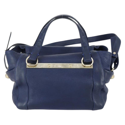 Chloe Bridget Convertible Satchel Leather, Navy, Leather, Handbag