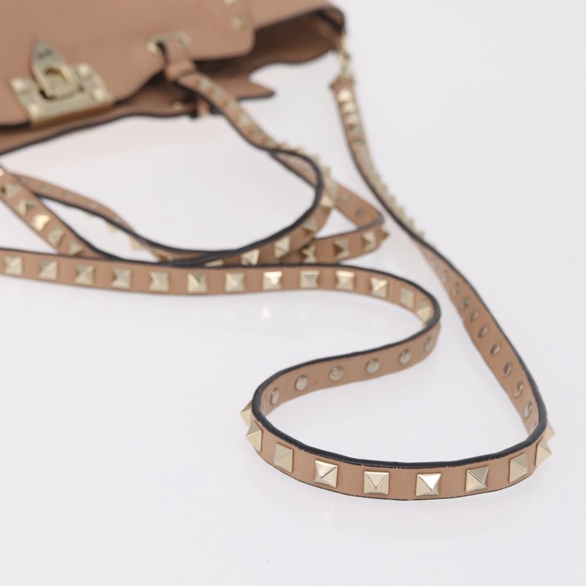 Valentino Garavani Rockstud Soft Leather, Beige, Leather, Tote Bag