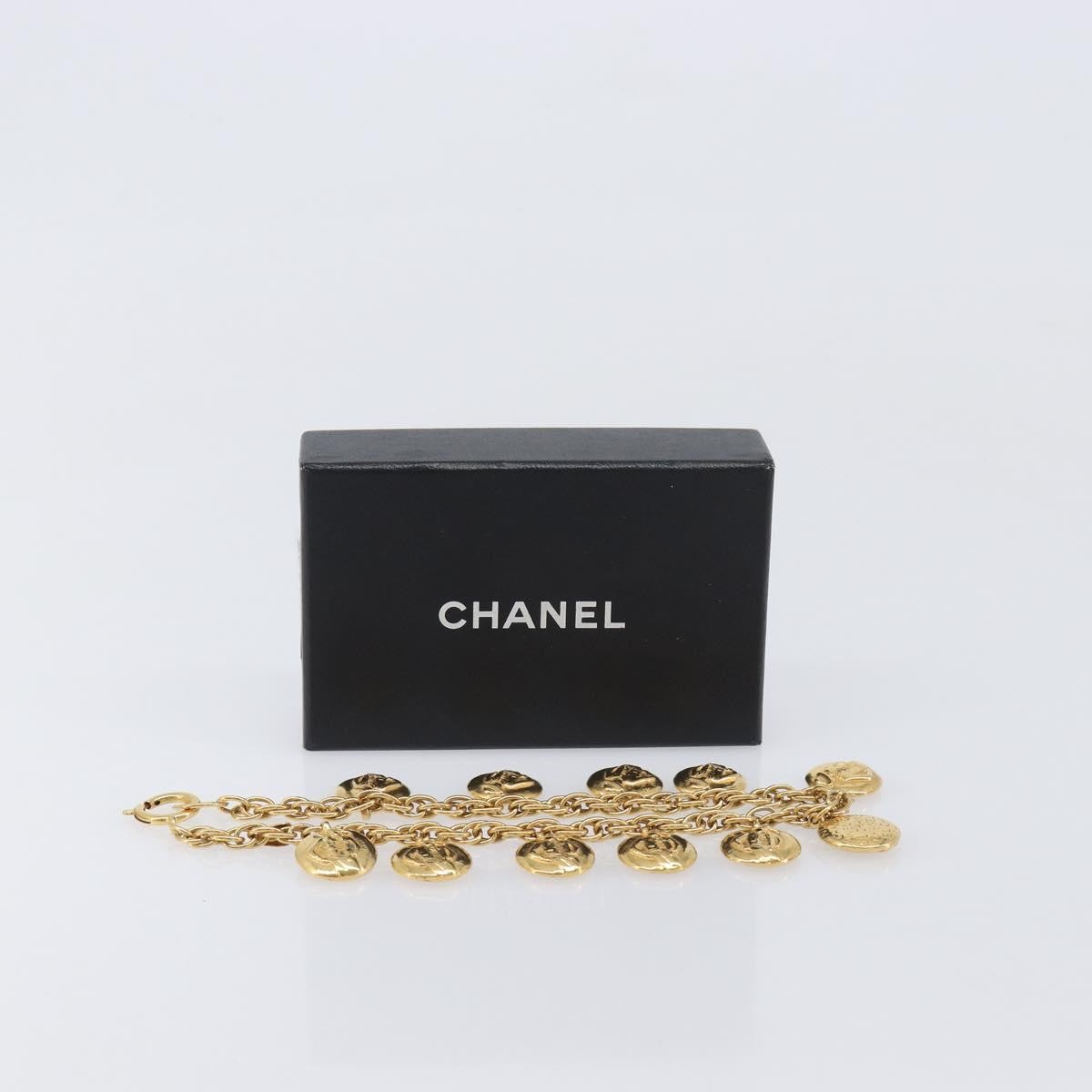 Chanel Vintage Diamond Coco Mademoiselle Long Metal, Gold, Metal, Necklace