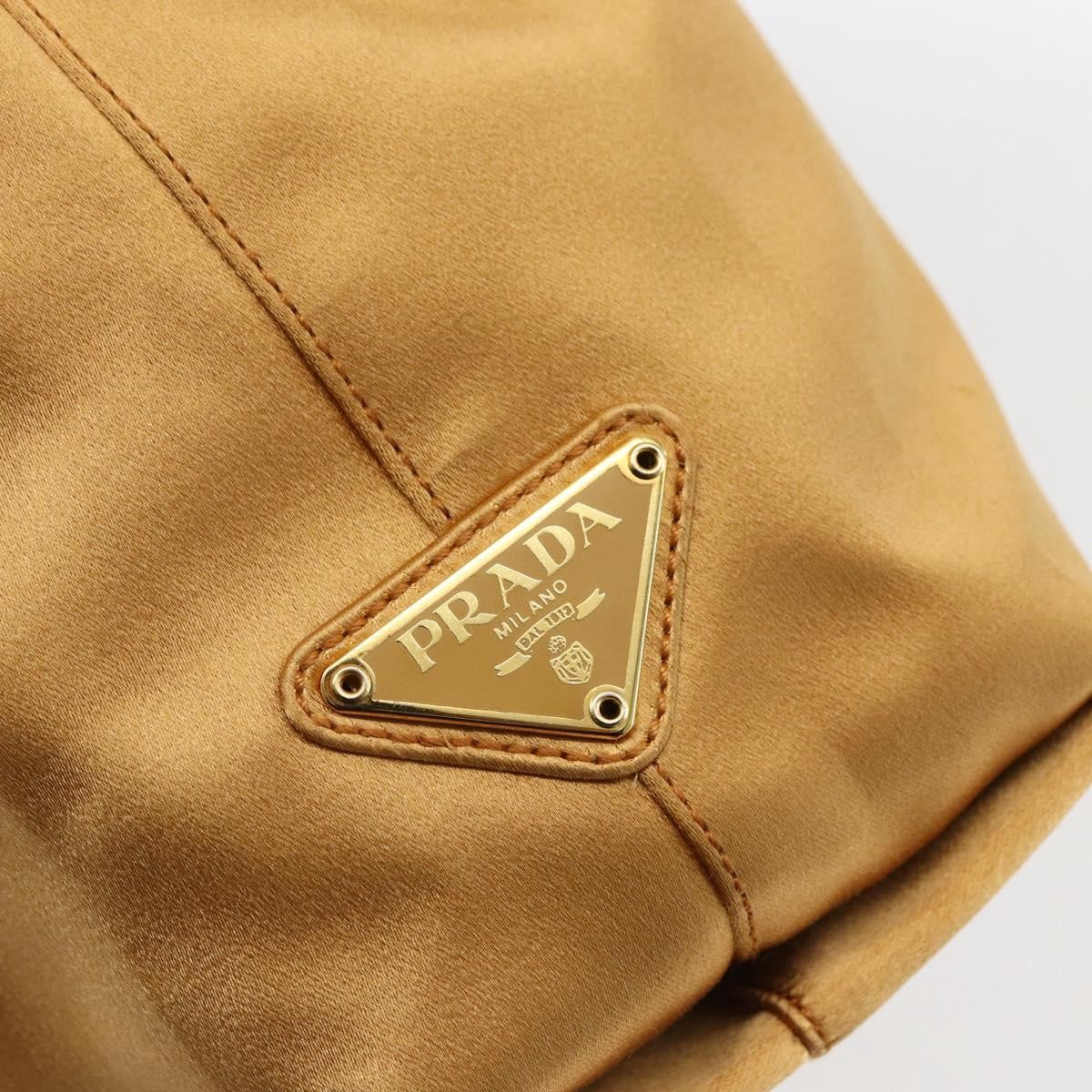 Prada Chain Satin, Gold, Satin, Shoulder Bag