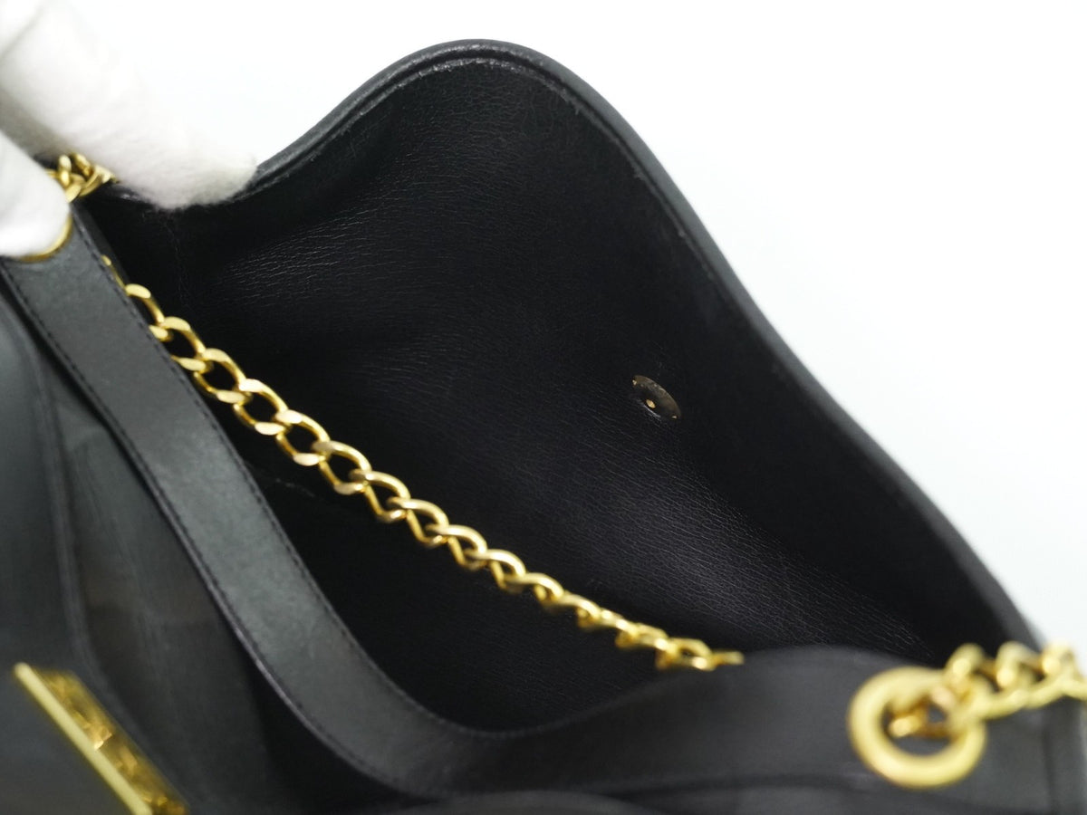 Christian Dior Shoulder Leather, Black, Leather, Shoulder Bag