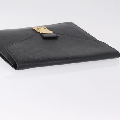 Louis Vuitton Porte-Documents Senateur Epi Leather, Black, Leather, Handbag