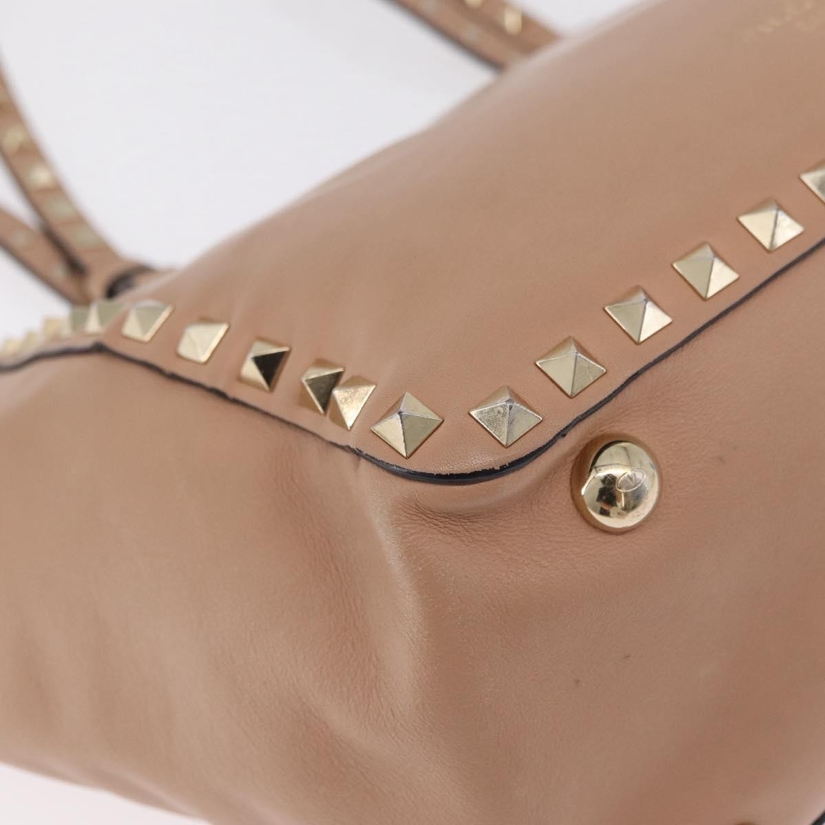 Valentino Garavani Rockstud Soft Leather, Beige, Leather, Tote Bag