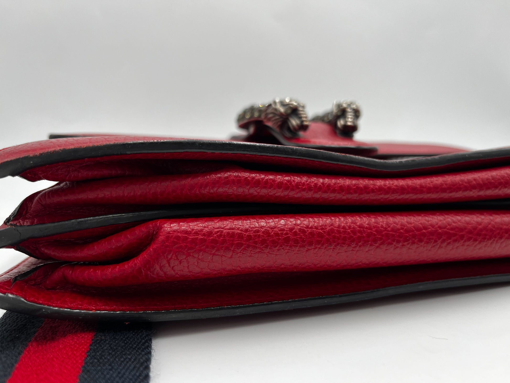 Gucci Dionysus Bamboo Top Handle Bag Leather, RED, LEATHER, Handbag