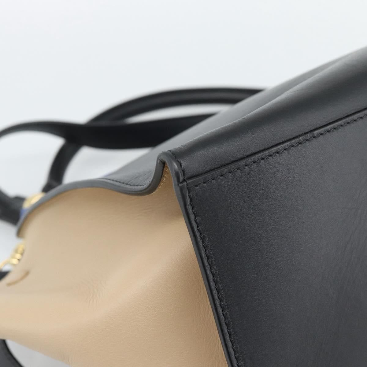 Celine Trapeze Leather with Suede, Blue, Leather, Handbag
