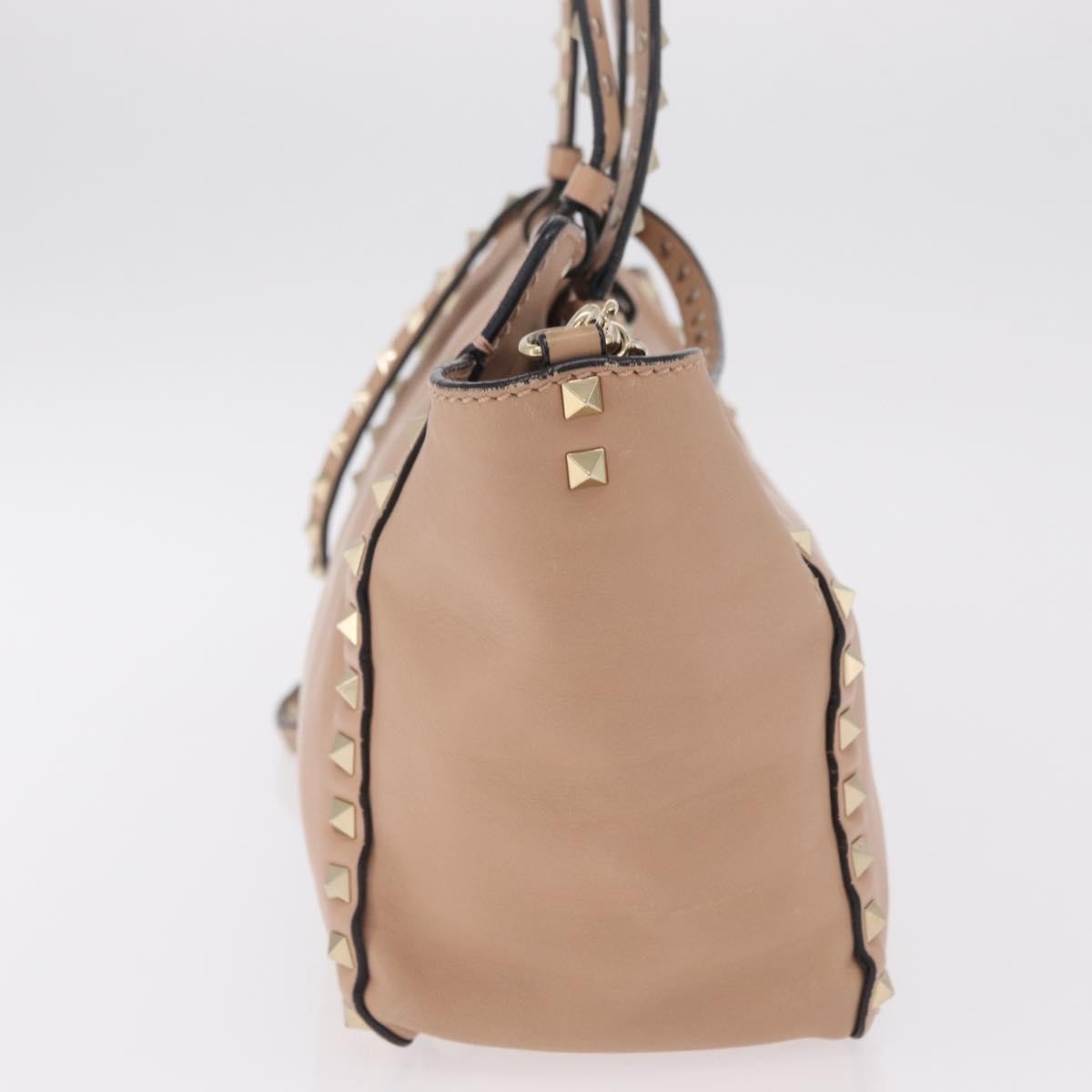 Valentino Garavani Rockstud Soft Leather, Beige, Leather, Tote Bag