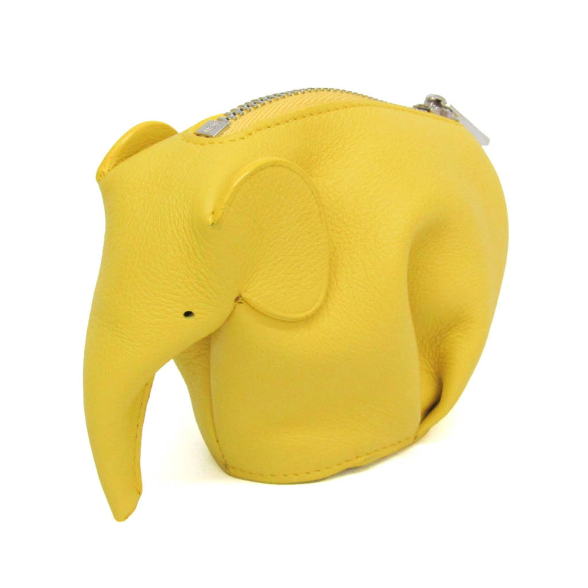 Loewe Elephant Coin Purse Leather, Yellow, Leather, Clutch