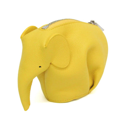 Loewe Elephant Coin Purse Leather, Yellow, Leather, Clutch