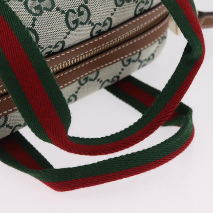 Gucci Web Boston GG Canvas, Green, Canvas, Handbag