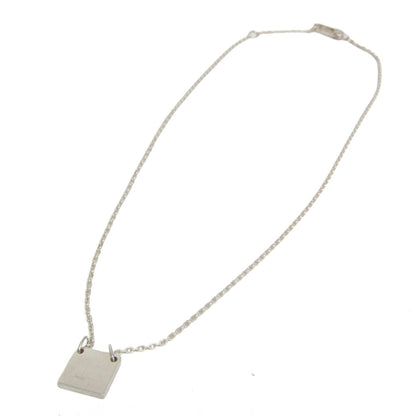 Gucci Logo Plate Sterling Silver, Silver, Sterling Silver, Necklace
