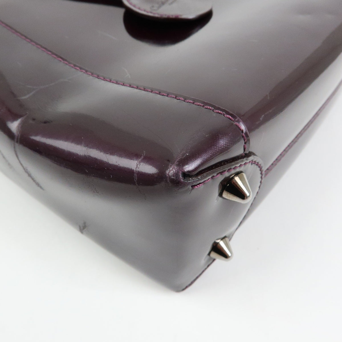 Christian Dior Handbag Leather, Purple, Patent Leather, Handbag