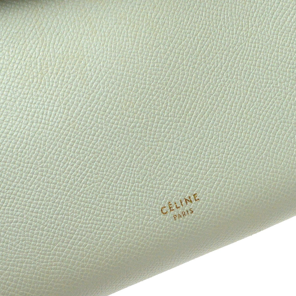 Celine Belt Textured Leather, Blue, Leather, Handbag